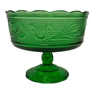 Vintage Green Candy Dish Glass E O Brody Company rare Compote